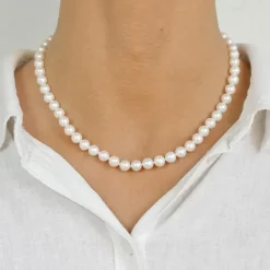 42 cm Perlehalskæde med ferskvandsperle.