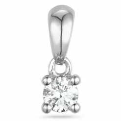 0,10 ct diamant solitairevedhæng i 14 karat hvidguld 0,10 ct