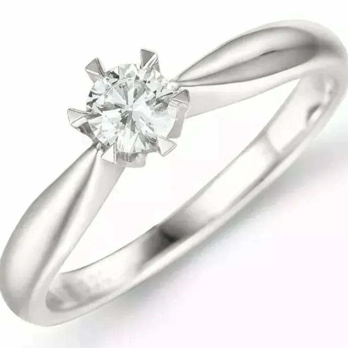 0,50 ct lab grown diamant ring i 14 karat hvidguld 0,50 ct