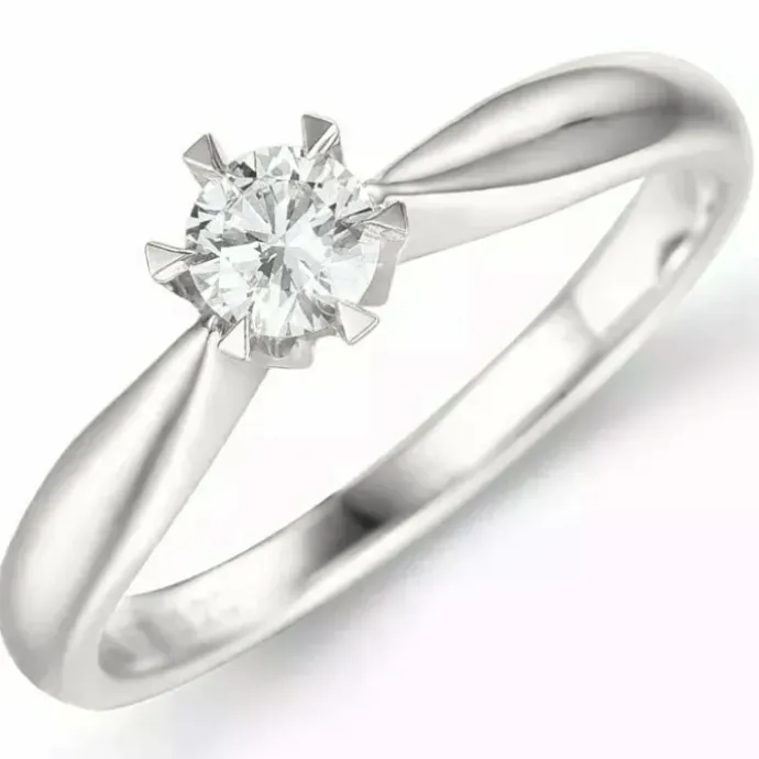 0,30 ct lab grown diamant ring i 14 karat hvidguld 0,30 ct