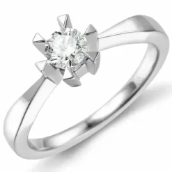 0,40 ct lab grown diamant ring i 14 karat hvidguld 0,40 ct
