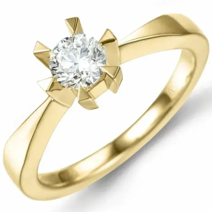 0,40 ct lab grown diamant ring i 14 karat guld 0,40 ct