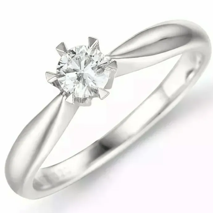 0,20 ct lab grown diamant ring i 14 karat hvidguld 0,20 ct