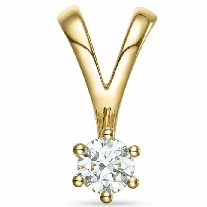 0,30 ct lab grown diamant solitairevedhæng i 14 karat guld 0,30 ct