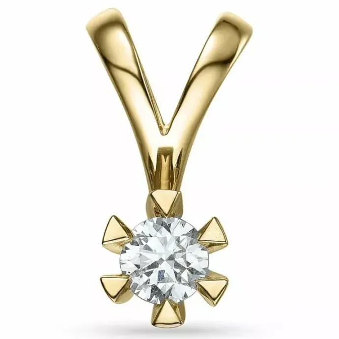 0,30 ct lab grown diamant solitairevedhæng i 14 karat guld 0,30 ct