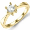 1,00 ct lab grown diamant solitairering i 14 karat guld 1,0 ct