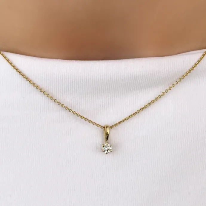0,10 ct lab grown diamant vedhæng i 14 karat guld 0,10 ct