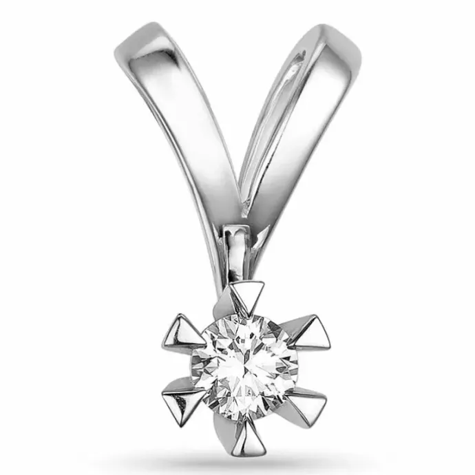 0,20 ct lab grown diamant vedhæng i 14 karat hvidguld