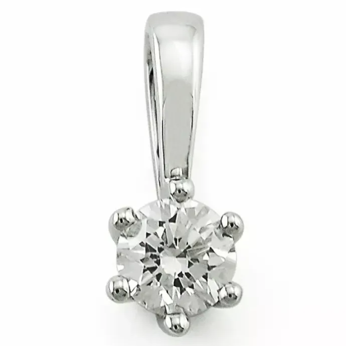 0,20 ct lab grown diamant vedhæng i 14 karat hvidguld 0,20 ct