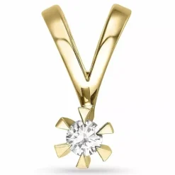 0,10 ct lab grown diamant vedhæng i 14 karat guld 0,10 ct