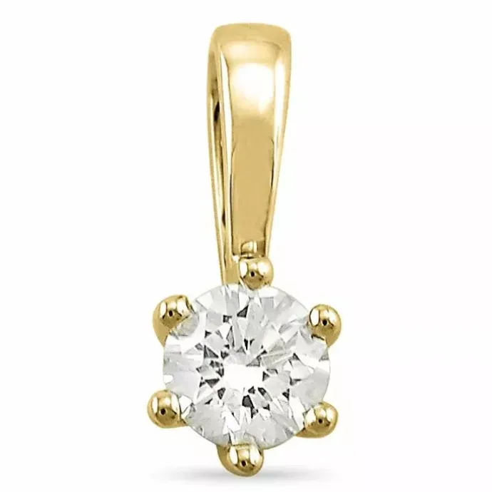 0,20 ct lab grown diamant vedhæng i 14 karat guld 0,20 ct