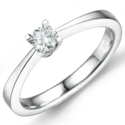 0,30 ct solitaire ring i 14 karat hvidguld