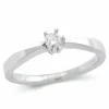 0,10 ct solitaire ring i 14 karat hvidguld