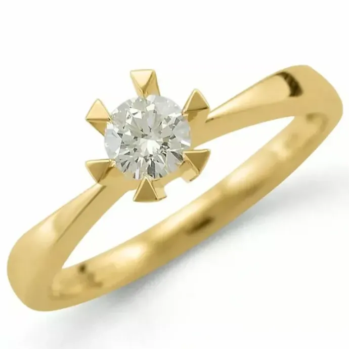 0,30 ct solitairering i 14 karat guld