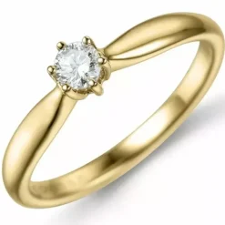 0,30 ct solitairering i 14 karat guld