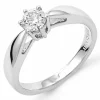 0,40 ct solitairering i 14 karat hvidguld