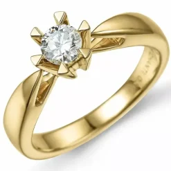 0,30 ct solitairering i 14 karat guld