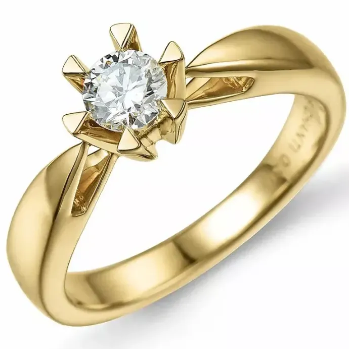 0,30 ct solitairering i 14 karat guld