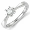 0,30 ct solitairering i 14 karat hvidguld