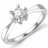 0,40 ct solitairering i 14 karat hvidguld