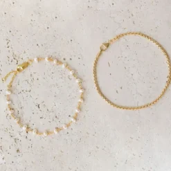 4 mm armbånd med ferskvandsperle