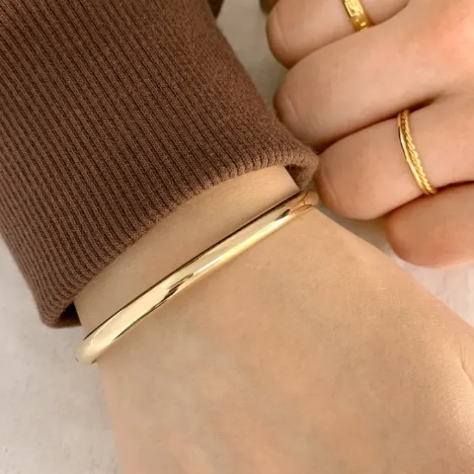 5 mm BNH armring i 14 karat guld