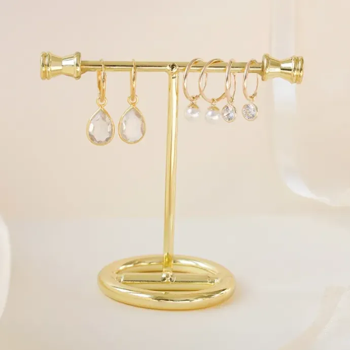 12 mm creoler i 9 karat guld med zirkon