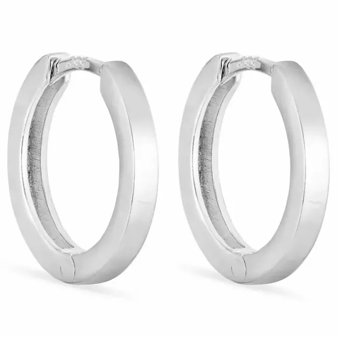 14 mm creoler i rhodineret sølv