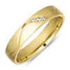 4 mm diamant vielsesring i 14 karat guld 0,008 ct og 0,015 ct