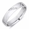 4 mm diamant vielsesring i 9 karat hvidguld 0,008 ct og 0,015 ct
