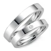 3 mm diamant vielsesringe i 14 karat hvidguld - sæt