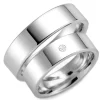 6 mm diamant vielsesringe i 9 karat hvidguld - sæt