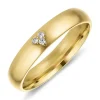 4 mm hjerte diamant vielsesring i 9 karat guld 0,01 ct