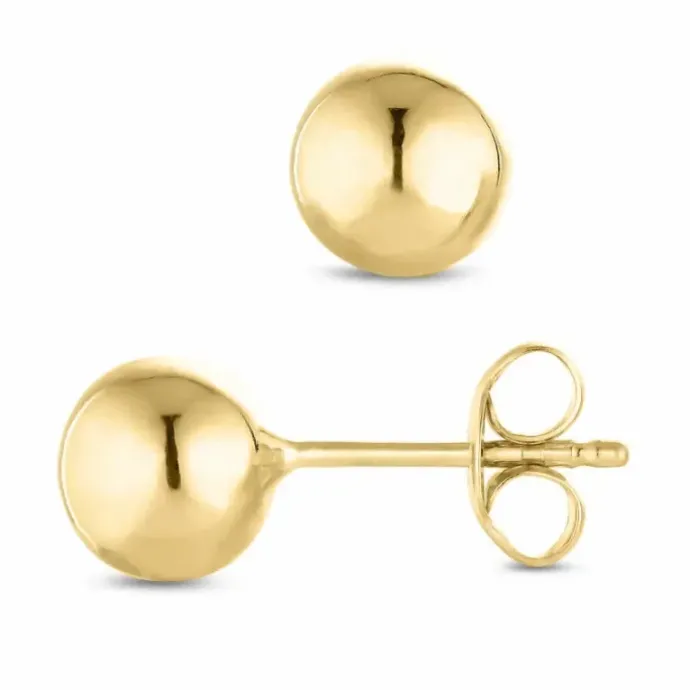 6 mm kugle øreringe i 14 karat guld
