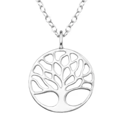 12 mm livets træ halskæde i sølv