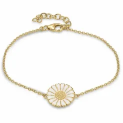 14 mm marguerit armbånd i forgyldt sølv - Marie