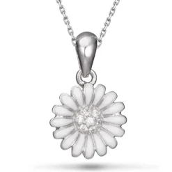 12 mm marguerit halskæde i sølv - Matilda