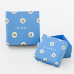 18 mm marguerit lilla emalje creoler i forgyldt sølv - Marie
