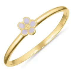 5 mm marguerit lilla ring i forgyldt sølv - Majse