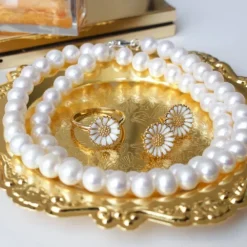11 mm marguerit ring i forgyldt sølv - Marie
