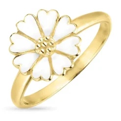 11 mm marguerit ring i forgyldt sølv - Magda