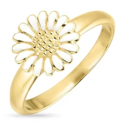 10 mm marguerit ring i forgyldt sølv - Matilda