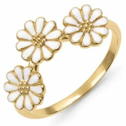 7 mm marguerit ring i forgyldt sølv - Maggie