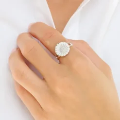 14 mm marguerit ring i sølv - Marie