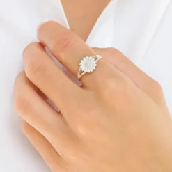 10 mm marguerit ring i sølv - Marie