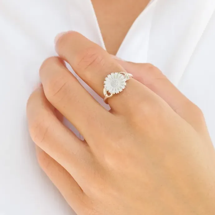 11 mm marguerit ring i sølv - Marie