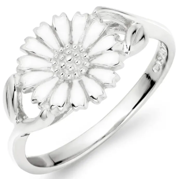 10 mm marguerit ring i sølv - Marie