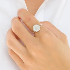 11 mm marguerit ring i sølv - Marie