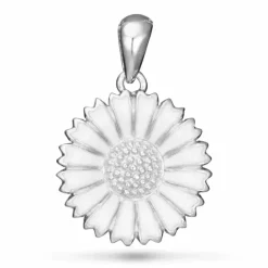 15 mm marguerit vedhæng i rhodineret sølv - Marie