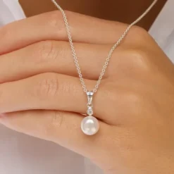 8 mm perle vedhæng i sølv